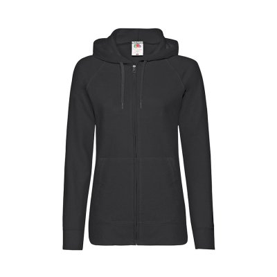 Толстовка женская без начеса LADIES LIGHTWEIGHT HOODED SWEAT 240 Черный