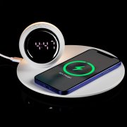 Станция беспроводной зарядки с часами и подсветкой GlobeBee, белая арт. 16365.60 Станция беспроводной зарядки с часами и подсветкой GlobeBee, белая арт. 16365.60