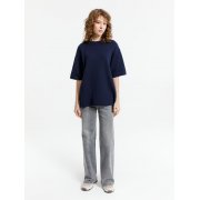 Джемпер с коротким рукавом Siluetti Volumica, темно-синий