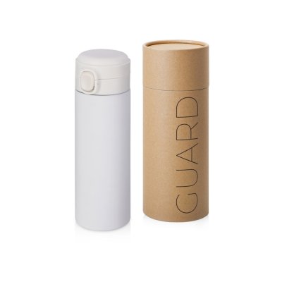 Вакуумная термокружка c кнопкой «Guard», soft-touch, 400 мл, тубус арт. 827516Wp