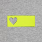 Лейбл из ПВХ с вырезом «Сердце», желтый неон арт. 17595.89 Лейбл из ПВХ с вырезом «Сердце», желтый неон арт. 17595.89
