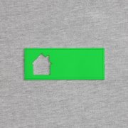 Лейбл из ПВХ с вырезом «Дом», зеленый неон