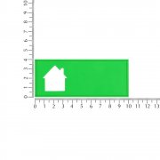 Лейбл из ПВХ с вырезом «Дом», зеленый неон