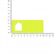 Лейбл из ПВХ с вырезом «Дом», желтый неон