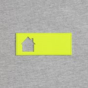 Лейбл из ПВХ с вырезом «Дом», желтый неон