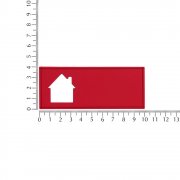 Лейбл из ПВХ с вырезом «Дом», красный
