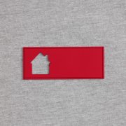 Лейбл из ПВХ с вырезом «Дом», красный