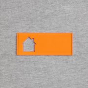 Лейбл из ПВХ с вырезом «Дом», оранжевый неон