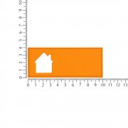 Лейбл из ПВХ с вырезом «Дом», оранжевый неон