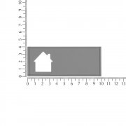 Лейбл из ПВХ с вырезом «Дом», серый