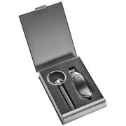 Набор дорожный "Экспресс": щипчики для ногтей и брелок-фонарик серебристый, черный