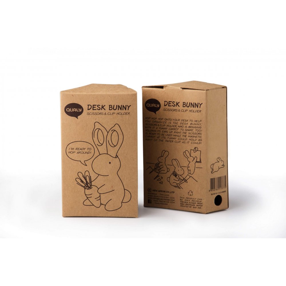 Ножницы и магнит со скрепками Bunny, чёрные арт. QL10115-BK Ножницы и магнит со скрепками Bunny, чёрные арт. QL10115-BK