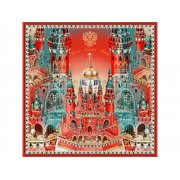 Набор: платок «Кремль – Москва» и свеча «Бархатный пион»