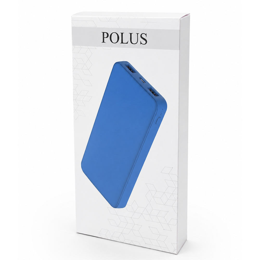 Внешний аккумулятор Polus, 10000 Mah, софт-тач покрытие, светло синий арт. 2018.26.01 Внешний аккумулятор Polus, 10000 Mah, софт-тач покрытие, светло синий арт. 2018.26.01