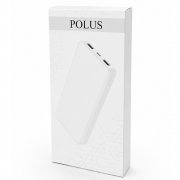 Внешний аккумулятор Polus, 10000 Mah, софт-тач покрытие, белый