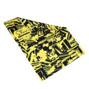 Образец снуд с  сублимационной печатью и жаккардовым логотипом CUSTOM MERCH, 100% полиэстер, 32*25 см черный, желтый
