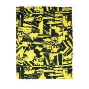 Образец снуд с сублимационной печатью и жаккардовым логотипом CUSTOM MERCH, 100% полиэстер, 32*25 см черный, желтый