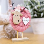Новогоднее украшение рождественские олени Магиш, розовый