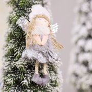 Новогоднее украшение рождественский ангел Свитс,серый