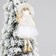 Новогоднее украшение рождественский ангел Бэгис,белый