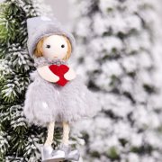 Новогоднее украшение рождественский ангел Кьют,серый