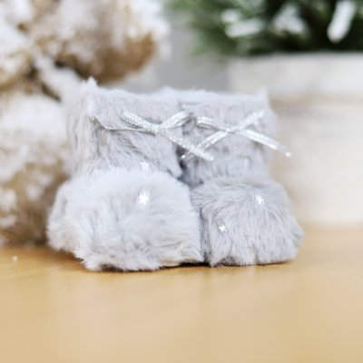 Новогоднее украшение (валенки) Бутс,серый арт. 2021-0336.10 Новогоднее украшение (валенки) Бутс,серый арт. 2021-0336.10