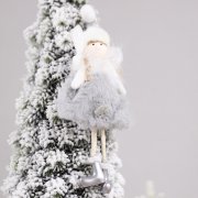 Новогоднее украшение Рождественский ангел, серый