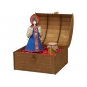 Подарочный набор: кукла фарфоровая, крем-мёд с лаймом и имбирем