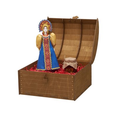 Подарочный набор: кукла фарфоровая, мёд с миксом из орехов арт. 94750