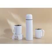 Набор "Гейзер" (термос, 2 кружки), покрытие пудра белый