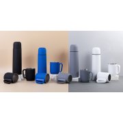 Набор "Гейзер" (термос, 2 кружки), покрытие пудра белый