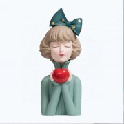 Статуэтка  "Девушка с яблоком", цвет зеленый  арт. BM081