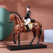 Статуэтка "Наездница и лошадь", цвет коричневый арт. YZ265A
