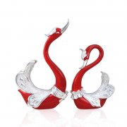Набор статуэток "Влюбленные лебеди", красные