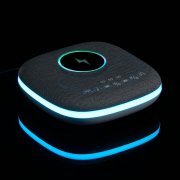 Bluetooth колонка с беспроводной зарядкой и подсветкой Terrafonic, серая