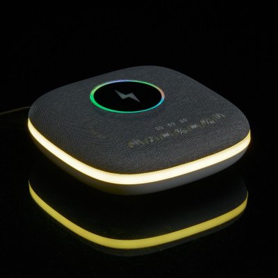 Bluetooth колонка с беспроводной зарядкой и подсветкой Terrafonic, серая арт. 17487.10