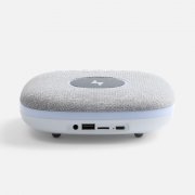 Bluetooth колонка с беспроводной зарядкой и подсветкой Terrafonic, серая