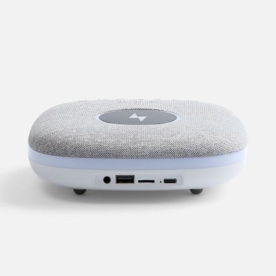 Bluetooth колонка с беспроводной зарядкой и подсветкой Terrafonic, серая арт. 17487.10