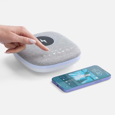 Bluetooth колонка с беспроводной зарядкой и подсветкой Terrafonic, серая арт. 17487.10
