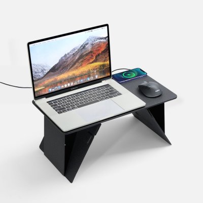 Складной стол для ноутбука с беспроводной зарядкой Kickstand Table, серый арт. 17486.10