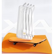 Зарядное устройство "Phantom" 10000 mAh с 4мя встроенными кабелями и цифровым индикатором заряда белый