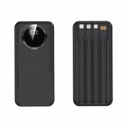 Зарядное устройство "Phantom" 10000 mAh с 4мя встроенными кабелями и цифровым индикатором заряда черный