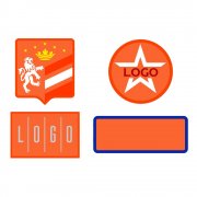 Шеврон из габардина Gabo M, оранжевый