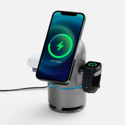 Bluetooth-колонка с беспроводной зарядкой Droid, серая арт. 17587.10