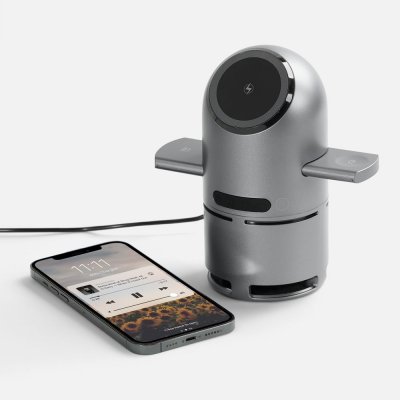 Bluetooth-колонка с беспроводной зарядкой Droid, серая арт. 17587.10