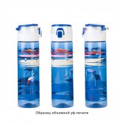 Бутылка для воды "Vita" 600 мл синий с белым