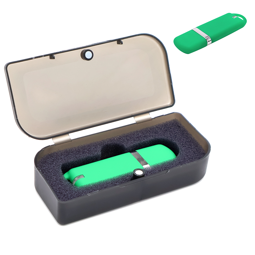 Флешка Shape с покрытием Софт Тач в футляре, зеленый арт. 3010.04.02 Флешка Shape с покрытием Софт Тач в футляре, зеленый арт. 3010.04.02