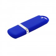 Флешка Shape с покрытием Софт Тач в футляре, синий