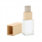 Флешка Кристал Bamboo 16 Гб в футляре, светло-коричневый