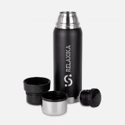 Термос Relaxika 750 со стикерпаком, черный
